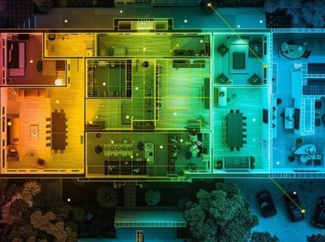 Heimnetzwerk-Schema mit Switch und Access Points
